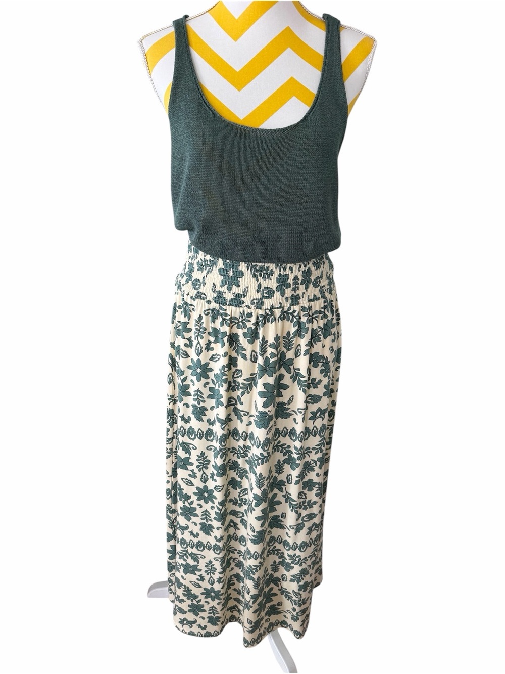 Z Supply LEYA TERA PAISLEY MAXI SKIRT with matching Perch Linen Tank